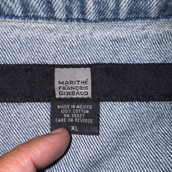 Marithe Francois Girbaud Denim Vest Mens XL Faded Street Grunge Hip Hop,‎ Y2K - Picture 13 of 15